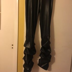 Sexy Ruched Pu Pants